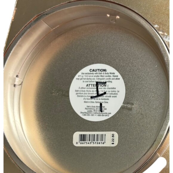 Bath & Body Works Rose Gold 3 Wick CANDLE HOLDER SLEEVE Snowflake Pearl Luminary - Picture 4 of 4